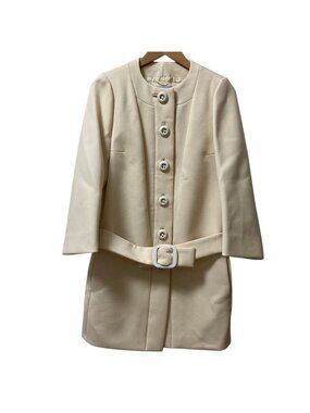 Prada Belted Coat Ivory